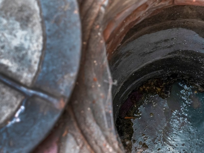 Dirty sewer line showing buildup, checked using camera to check sewer line for blockage detection.