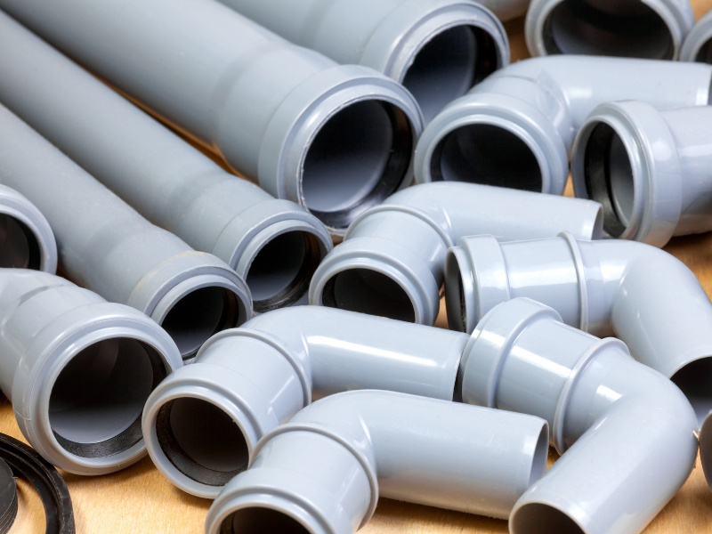 PVC fittings and materials used to reline sewer pipe system