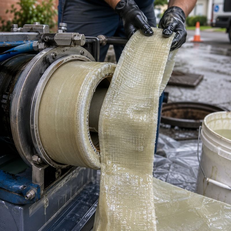 Epoxy resin liner prepared for a cured in place pipe repair