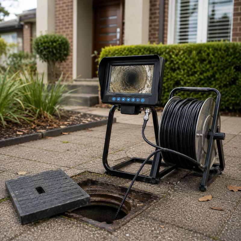 Pre-purchase drain inspection being carried out at a Sydney property before settlement