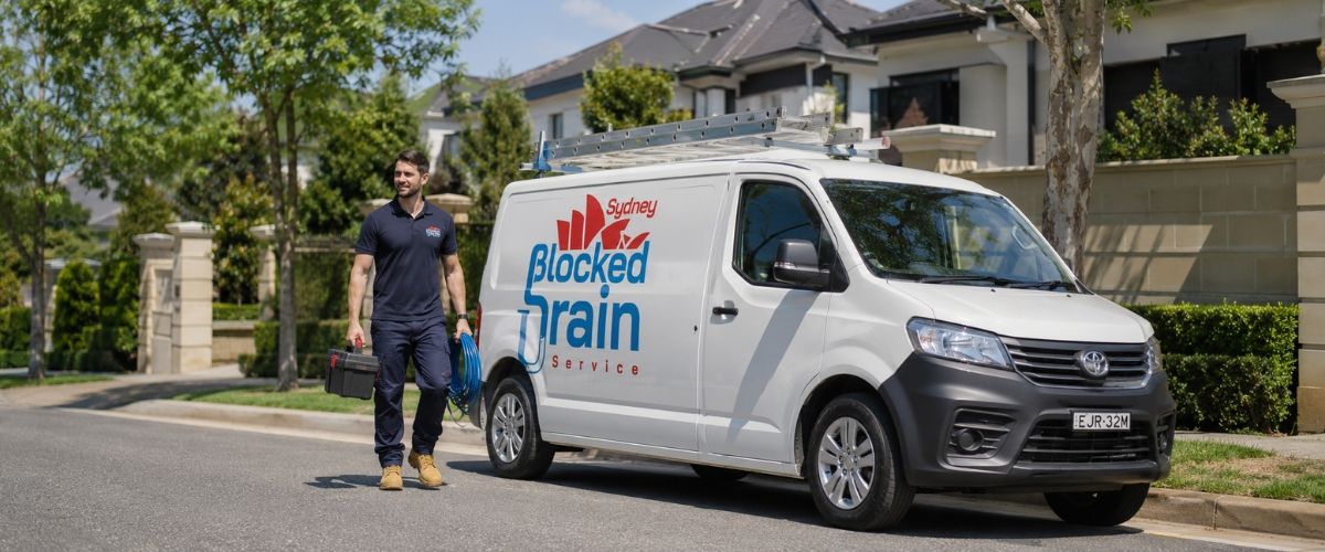 Sydney Blocked Drain Service van and uniformed plumber in The Hills Shire
